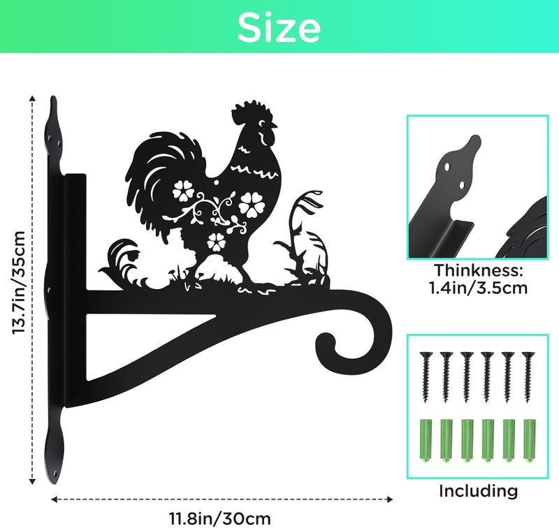 Muuruu Plant Hanger Outdoor & Indoor, Chicken Decor Hanging Basket Hooks, Wall Hangers for Hanging Plant, Flower Basket, Bird Feeder, Lantern, Wind Chimes, Chicken Coop Accessories-Patio, Garden, Home Decor - Image 2
